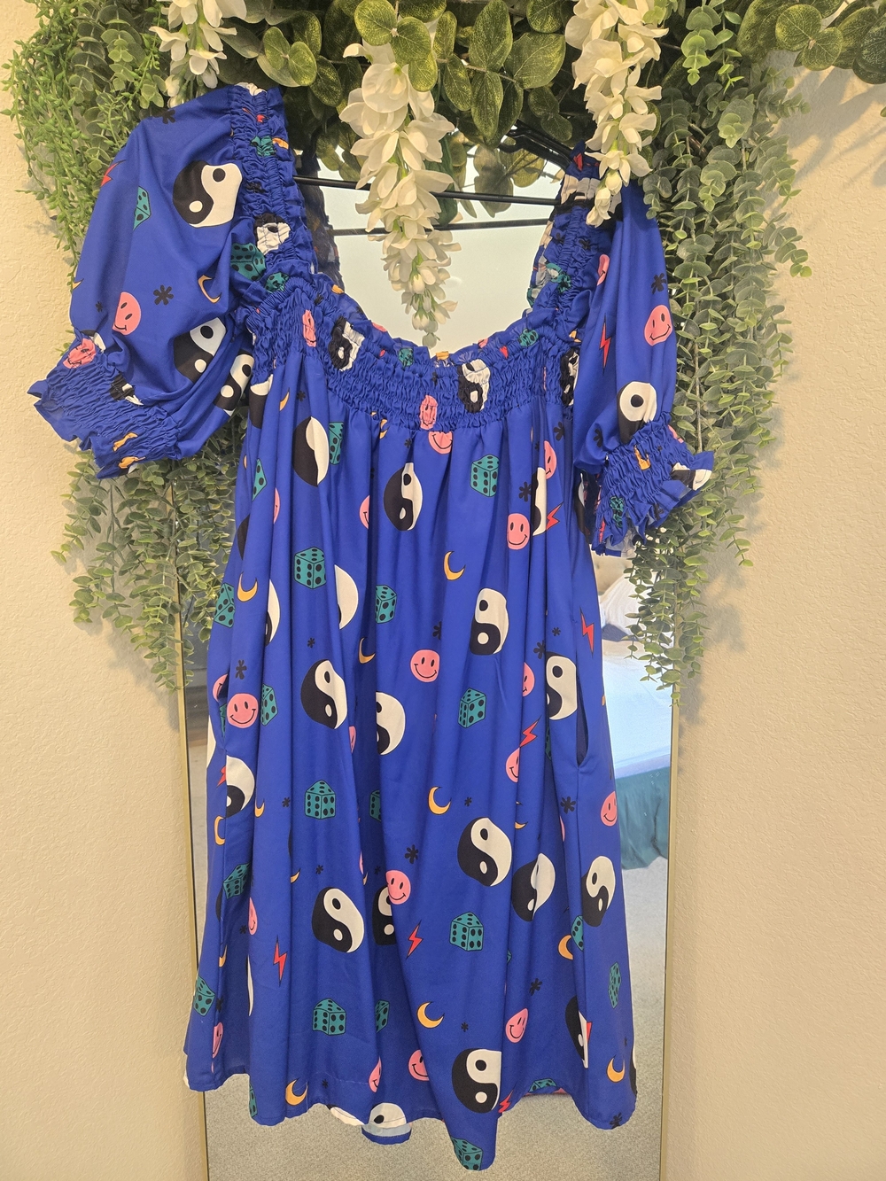 Dressed In Lala Forget The Rules Ying Yang Smiley Dress Size Small
